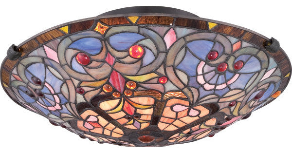 Quoizel TF1805SVB Two Light Flush Mount Carroll Vintage Bronze