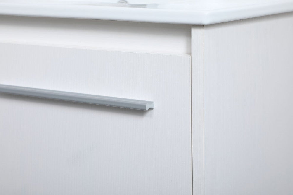 Single Bathroom Floating Vanity, White, 30"