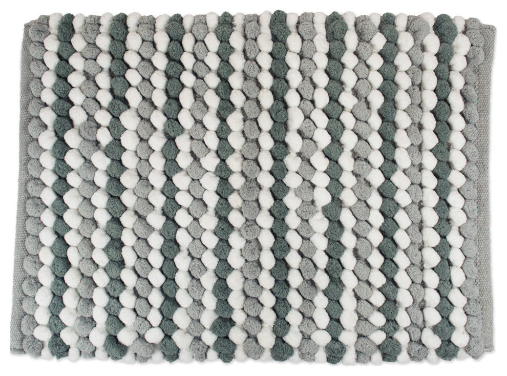 Gray Microfiber Stripe Bath Mat, 17"x24"