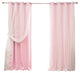 Grommet Blackout Curtains With Tulle Overlay, Newpink, 84"