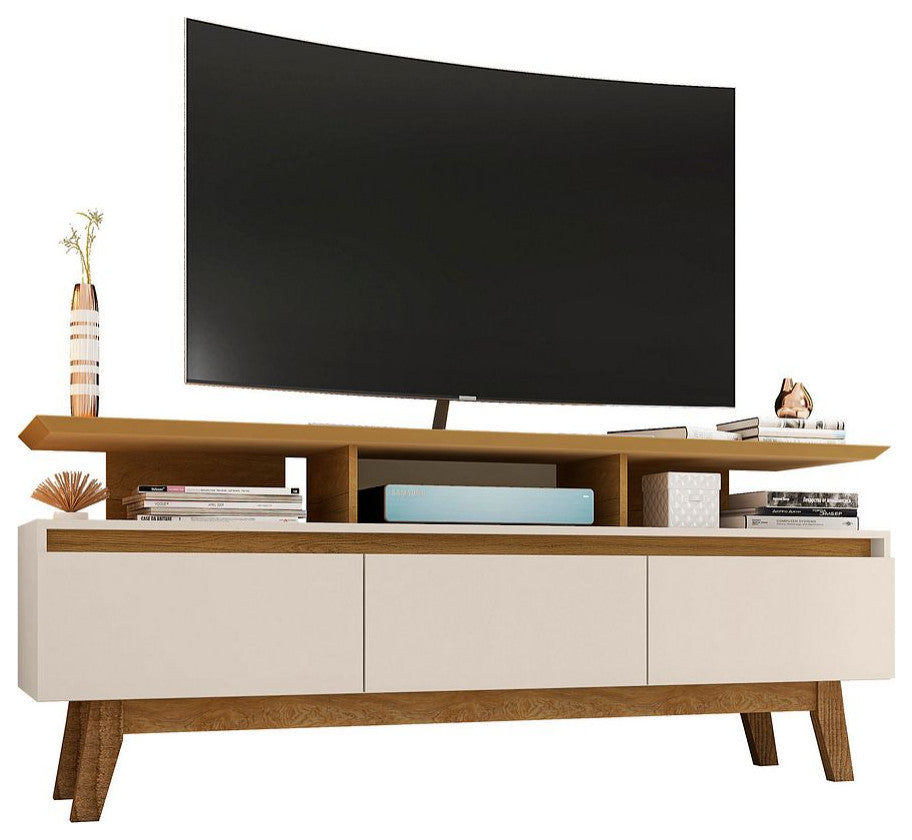 Yonkers 62.99 TV Stand in Off White and Cinnamon