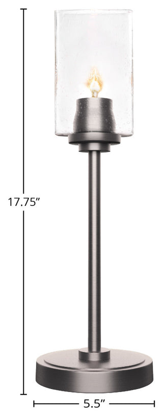 Luna 1-Light Table Lamp, Graphite/Square Clear Bubble