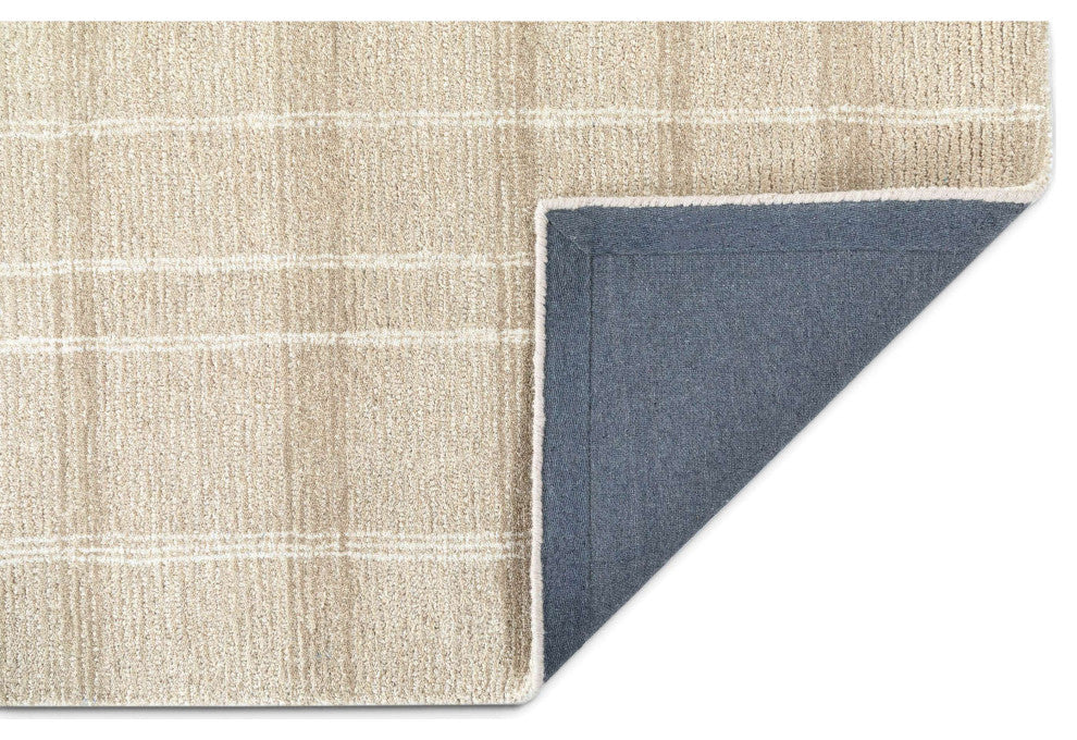 Obeetee Jaipur Grid Hand Tufted Rug, Taupe, 5'x8'