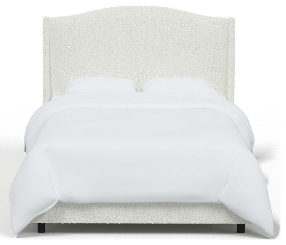 Camelback Wingback Bed, Milano Snow, Queen