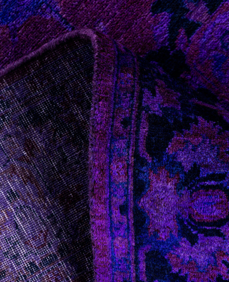 Overdyed One-of-a-Kind Hand-Knotted Area Rug Purple, 3' 2" x 5' 3"