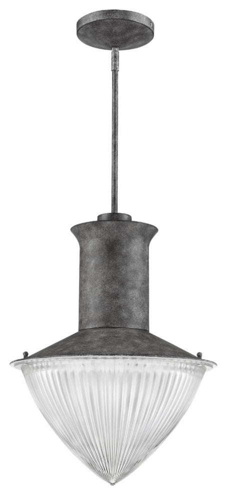 Skylar 1-Light Ash Pendant With Halophane Glass Shade