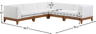 Rio Water Resistant Fabric  Patio 5-Piece Modular Sectional, Off White