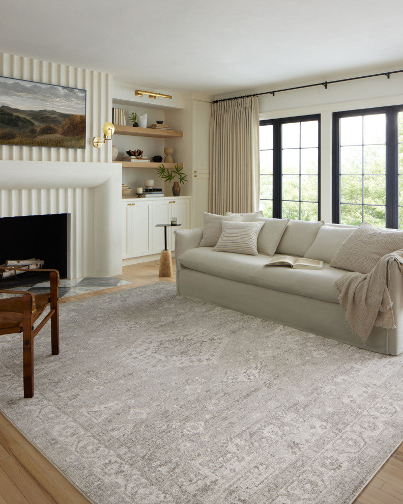 Loloi II Odette Silver / Ivory 5'-3" x 7'-9" Area Rug