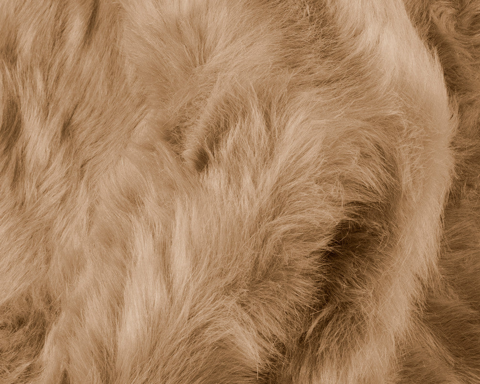2'x6' Gordon Faux Sheepskin Double Rug, Tan