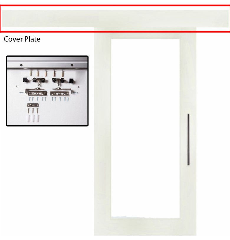 Mirrored Sliding Barn Door with Mirror insert with Hardware Kit + Fascia, 2x Mir