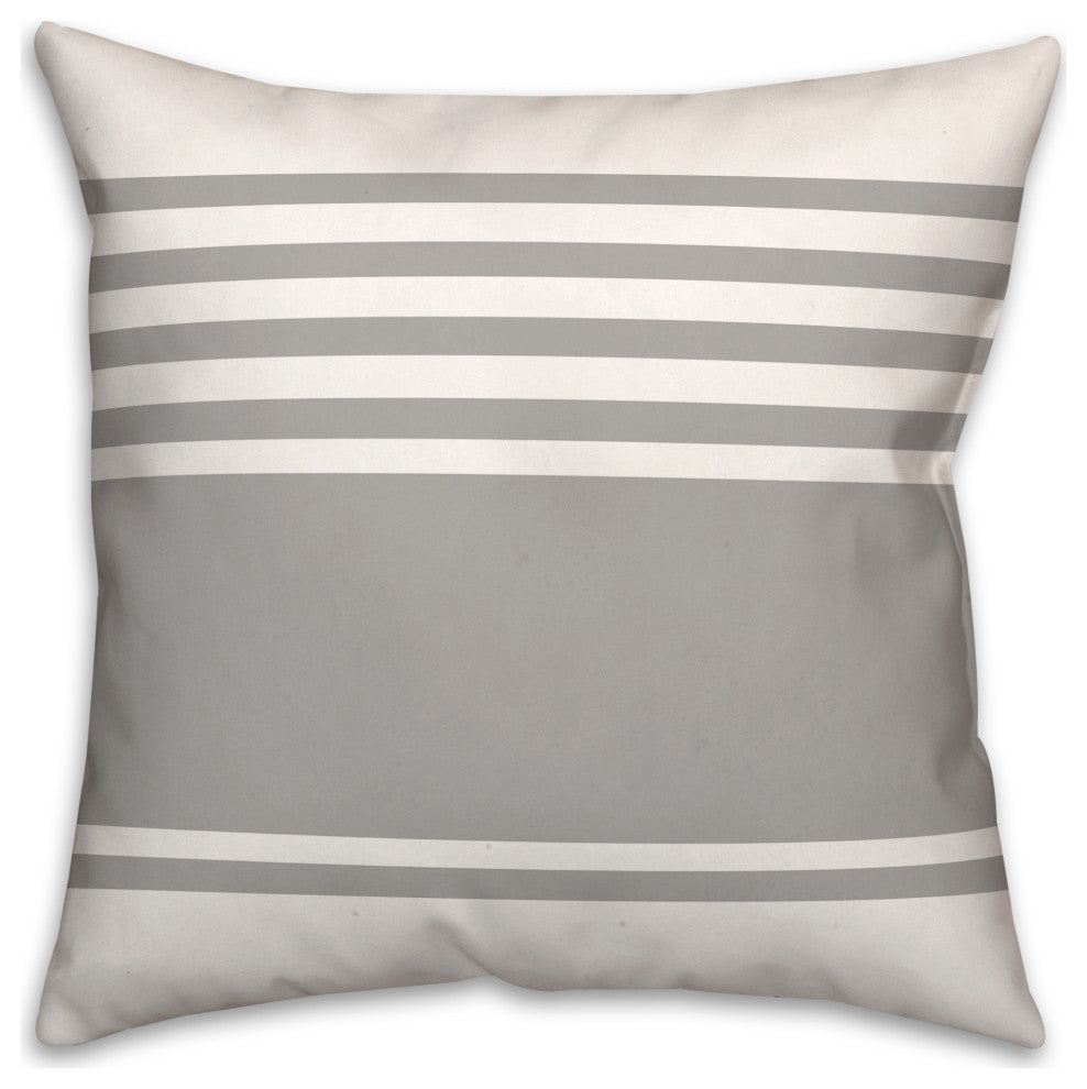 Simple Gray Stripes 18x18 Spun Poly Pillow