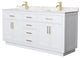 Beckett TK 72" Double Vanity, Cultured Top, Gold Trim