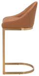 Bar Stool Chair Barstool, Faux Vinyl Leather, Steel, Tan, Gold, Cafe Bistro