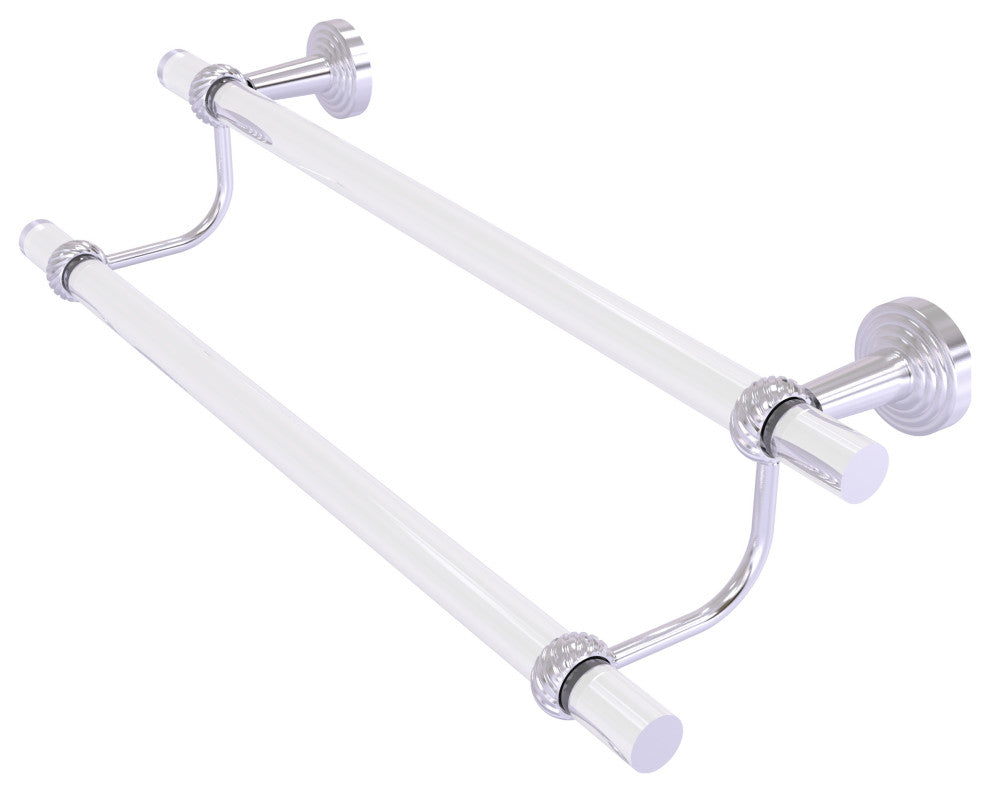 Pacific Beach 36" Double Towel Bar with Twisted Accents, Satin Chrome