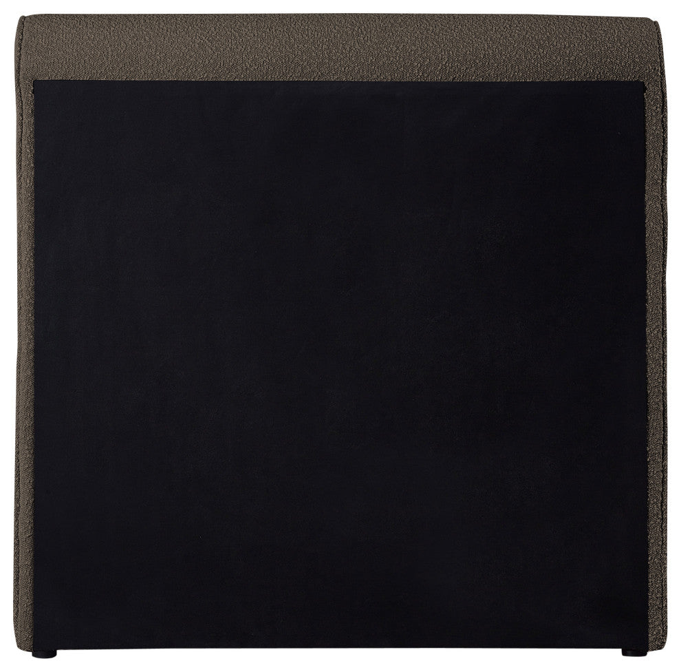 Stylus Black Boucle Fabric Full Bed, Brown, Twin