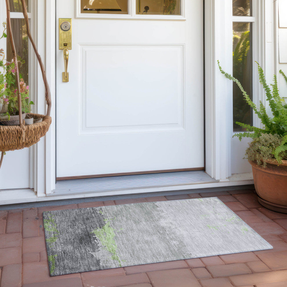 Machine Washable Indoor/Outdoor Chantille ACN1885 Aloe 1'8" x 2'6" Rug