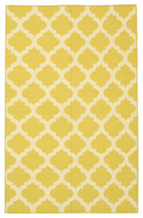 Yellow Transitional Geometric Reversible Modern Moroccan Kilim Area Rug