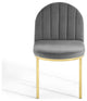 Tufted Side Dining Chair, Velvet, Gold Gray, Modern, Cafe Bistro Restaurant