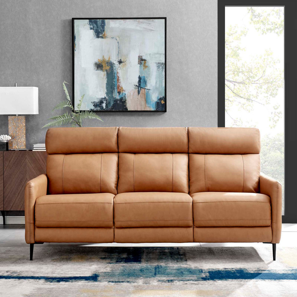 Sofa, Leather, Tan, Modern, Living Lounge Room Hotel Lobby Hospitality