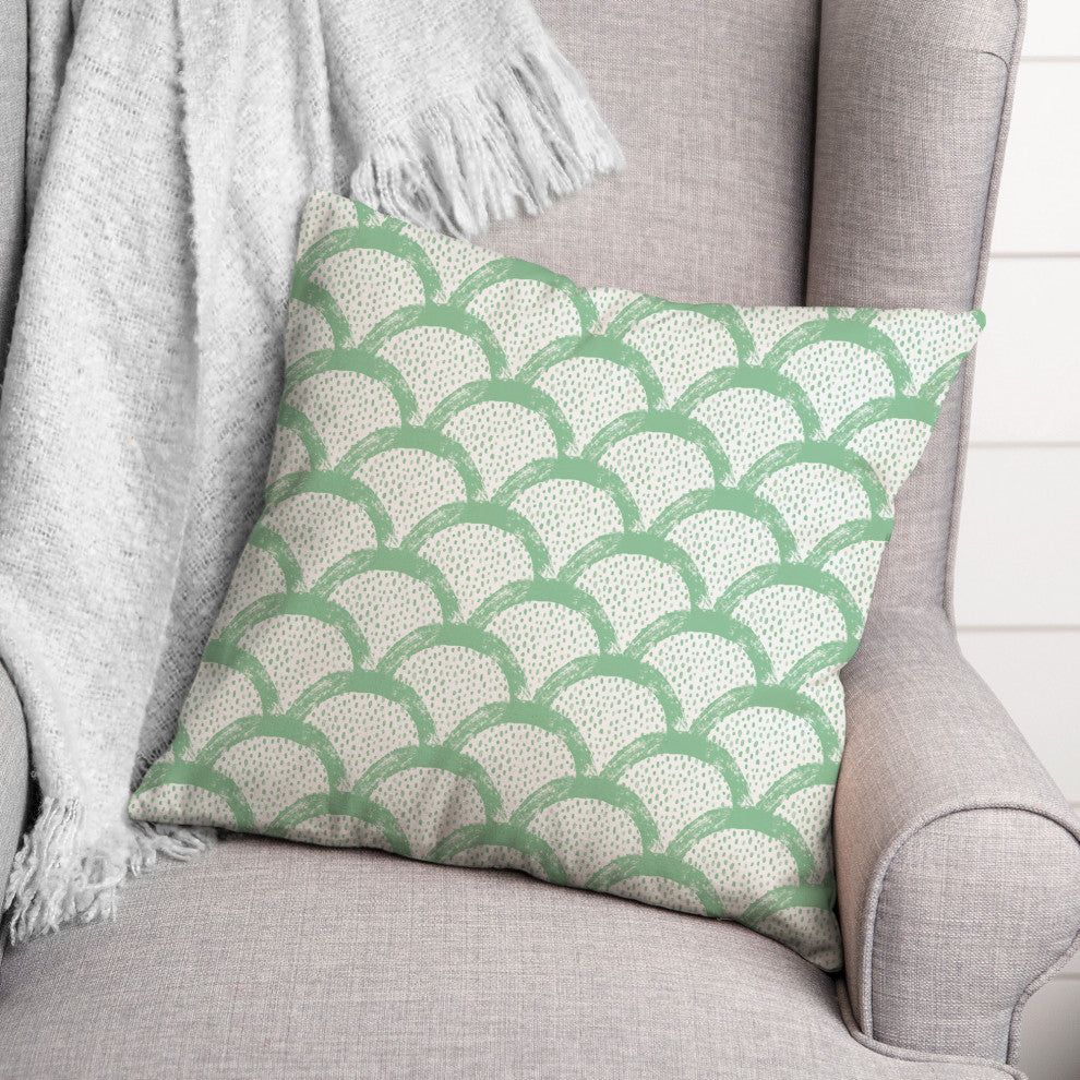 Green Scallops 18x18 Indoor/Outdoor Pillow