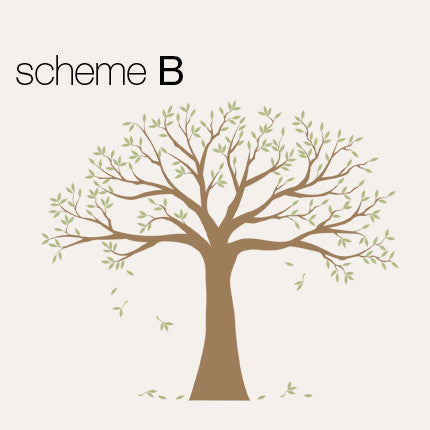 Family Tree Decal, Two Colors, Scheme B, Small, 95"x80"