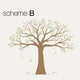 Family Tree Decal, Two Colors, Scheme B, Small, 95"x80"