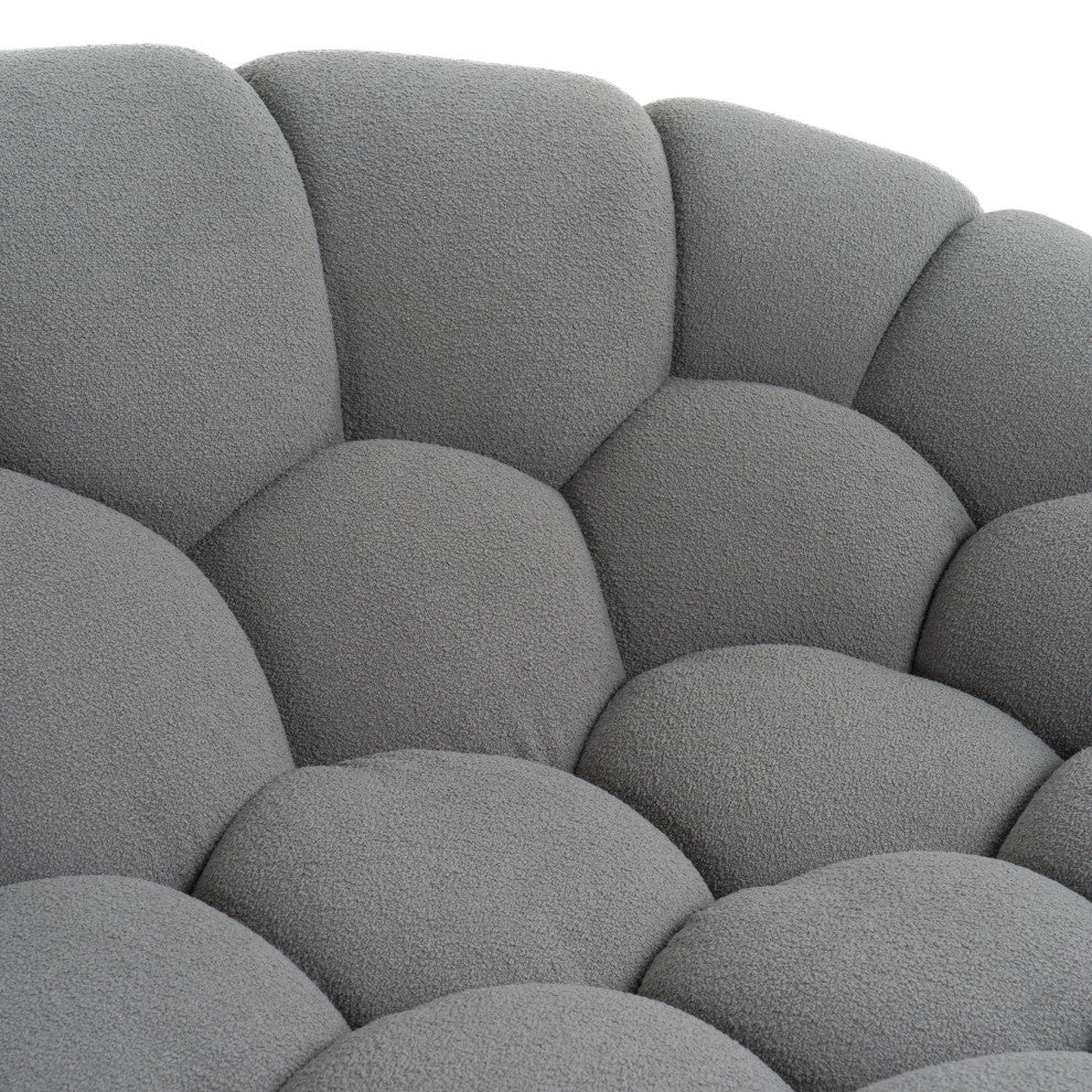 Divani Casa Yolonda Modern Curved Light Grey Fabric Loveseat