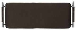 Safavieh Pim Long Rectangle Bench WithArms, Shale/Chrome