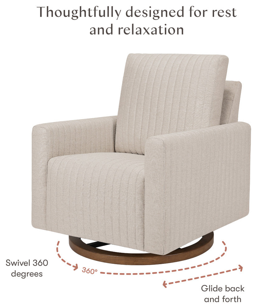 Poe Channeled Swivel Glider, Water Repellent and Stain Resistant, Performance Beach Eco-Weave