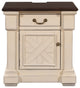 1 Drawer Wood Nightstand with USB Ports, Antique White