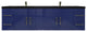 Rosa 84" Wall Mounted Modern Vanity, High Gloss Night Blue, Matt Black Top