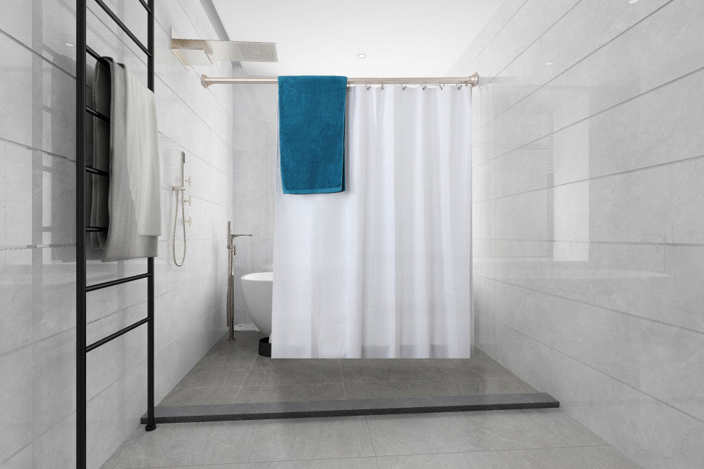 Utopia Alley Rustproof Aluminum Double Tension Straight Shower Curtain Rod 42-72, Brushed Nickel