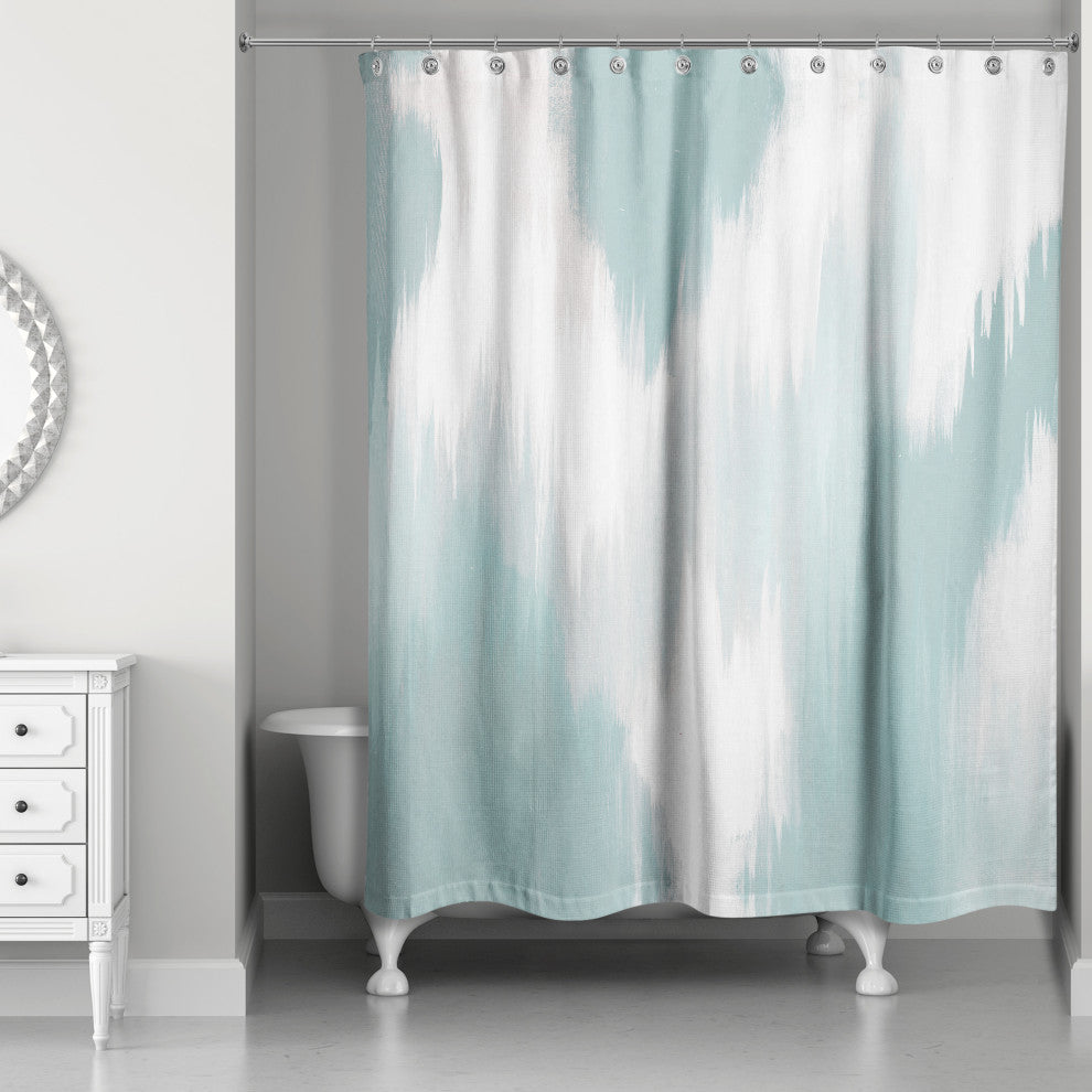 Teal Splotches 71x74 Shower Curtain