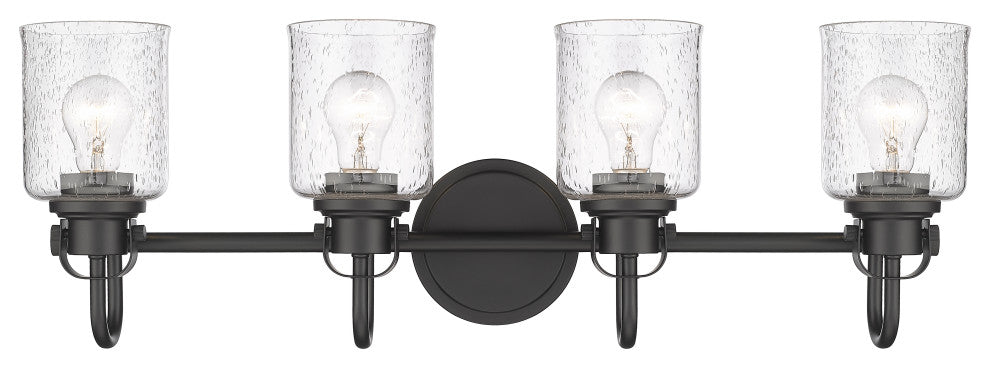 Zlite 340-4V-MB 4-Light Vanity, Clear Seeded