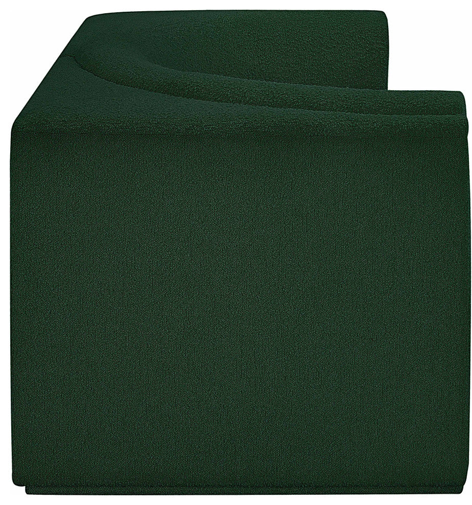 Ollie Black Boucle Fabric Straight Modular Sofa, Green, 2-Piece: 2 Corner Chair