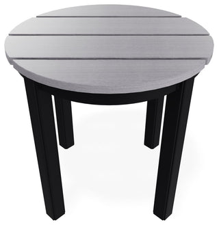 21" Round Rustic Outdoor End Table, Black
