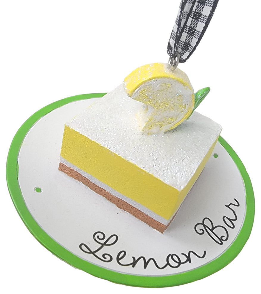 Luxe Lemon Pie Cake Dessert Ornament Vintage Style Food Cake Diner 3 in, Lemon Bar