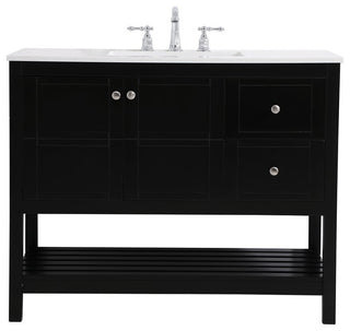Elegant Theo 42" Single Bathroom Vanity VF16442BK - Black