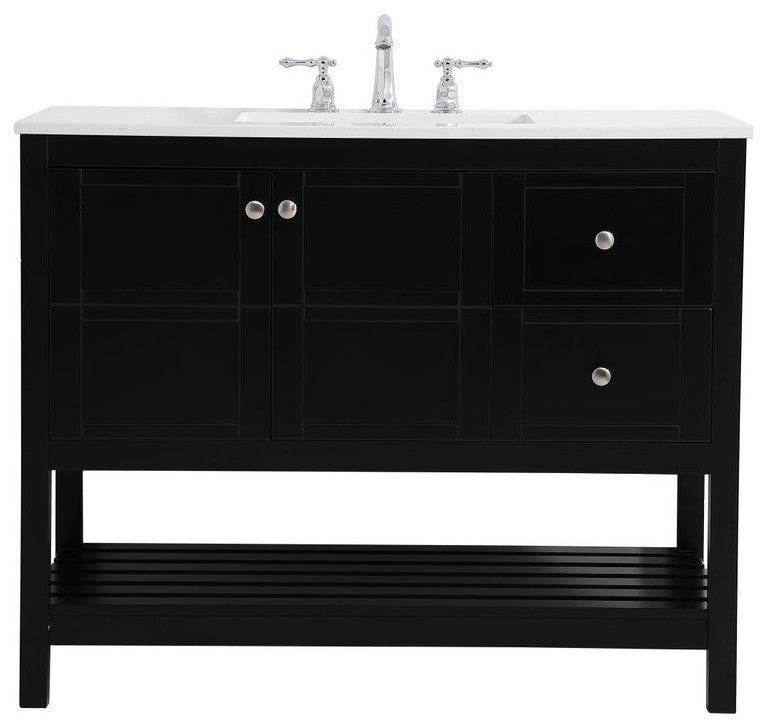 Elegant Theo 42" Single Bathroom Vanity VF16442BK - Black