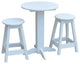 Poly Lumber Bistro Set, White, Round