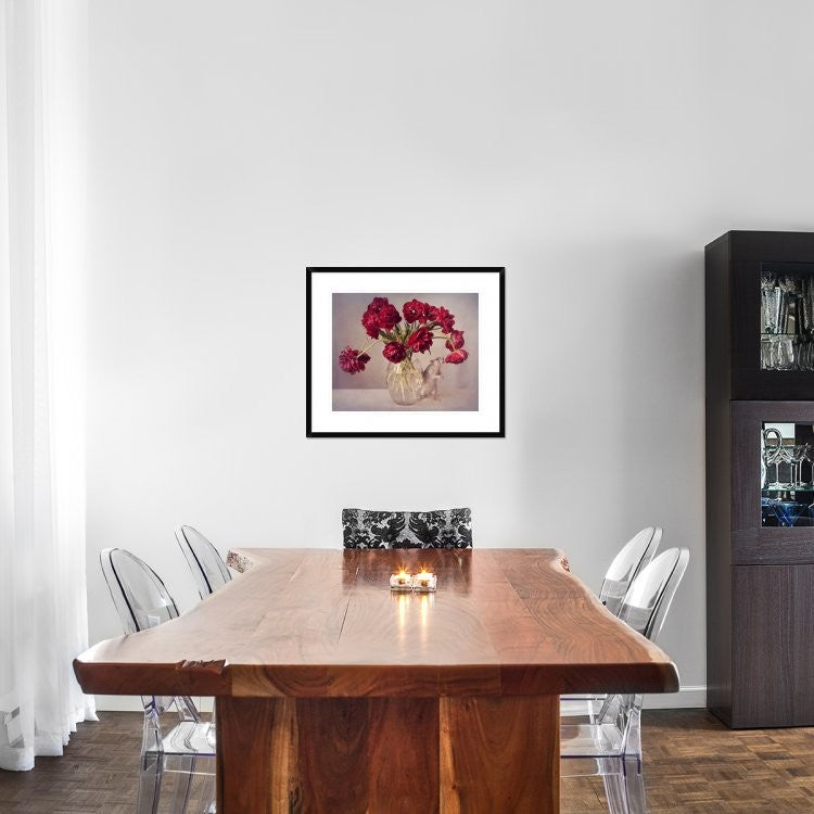 "Still Life With Tulips" Framed Digital Print by Ellen Van Deelen, 30x25"