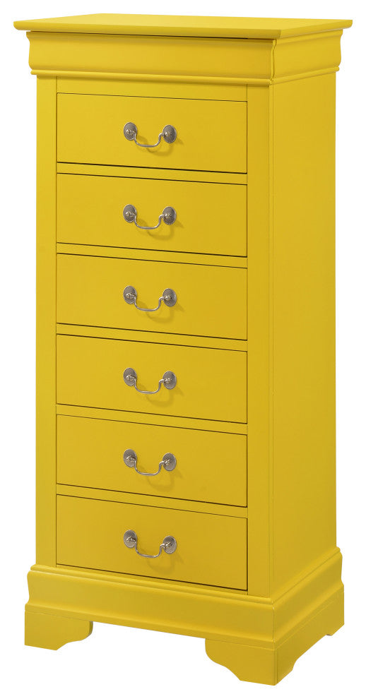 Louis Phillipe Yellow 7 Drawer Chest of Drawers, 22, L. X 16, W. X 51, H.