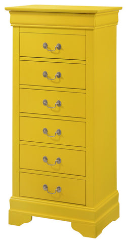 Louis Phillipe Yellow 7 Drawer Chest of Drawers, 22, L. X 16, W. X 51, H.