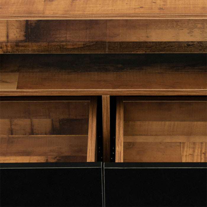 Vintage TV cabinet wood TV benches with black finish