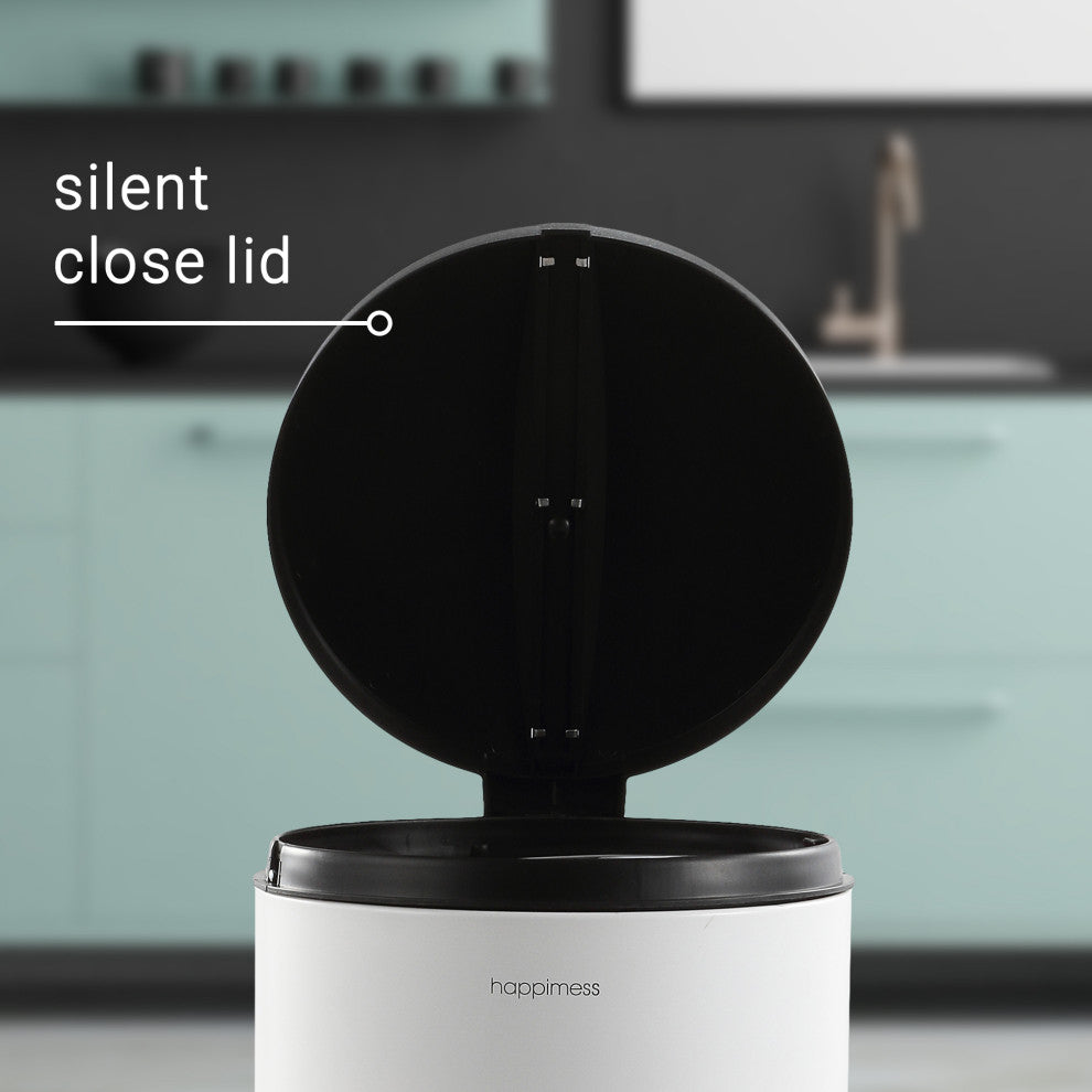 Happimess Oscar 30L and 5L Step-Open Trash Cans, 2-Piece Set, White