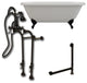 Acrylic Double Ended Clawfoot Bathtub 60" X 30" With No Faucet Drillings