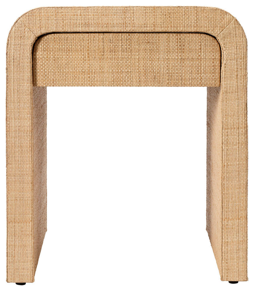 Montecito 1-Drawer Raffia Side Table