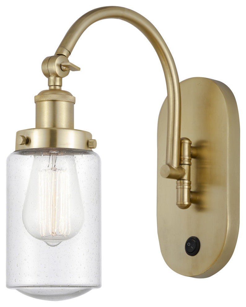 Innovations 918-1W-SG-G314-LED Dover 1 Light 4.5" Sconce, Satin Gold