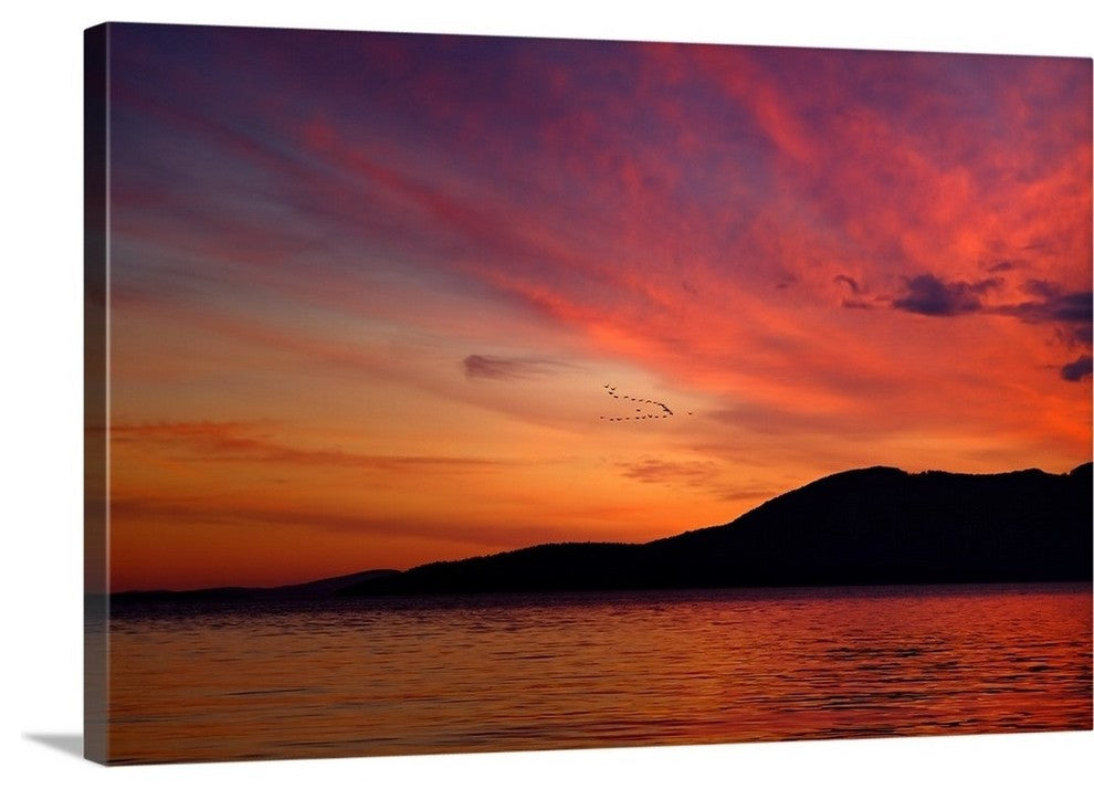 "Sunset Birds" Wrapped Canvas Art Print, 36"x24"x1.5"