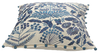 Off-White and Navy Bohemian Throw Pillow